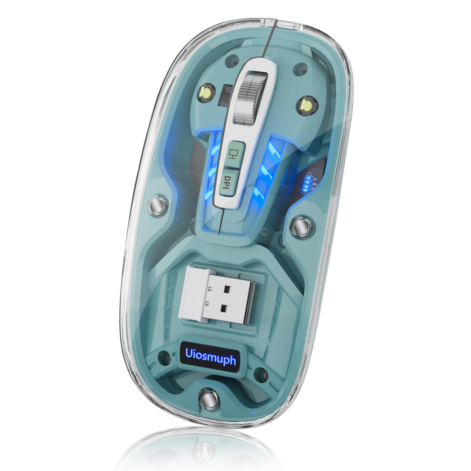 Bluetooth Wireless Tri-Mode Mouse with Dual BT5.1 and 2.4GHz Connectivity USB C Rechargeable Compact Design for PCs Laptops and Tablets