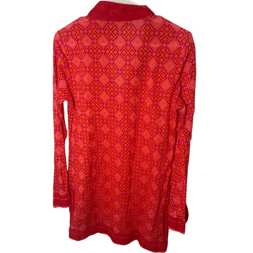 NWOT Tori Burch Honeysuckle Cotton Resortwear Printed Red Pink Tunic - Picture 8 of 8