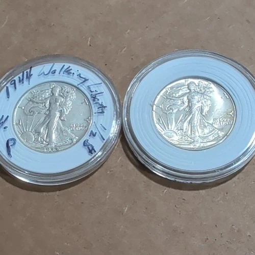 Lot Of 2 Walking Liberty Half Dollars – 1941 1944 MS BU UNC – 90% Silver #390