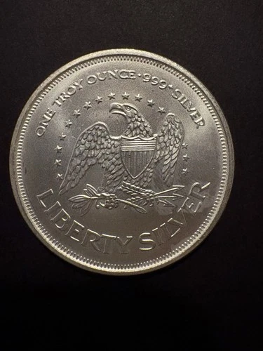 1 Ounce .999 Fine Silver, A-Mark Liberty Silver Round Bullion.