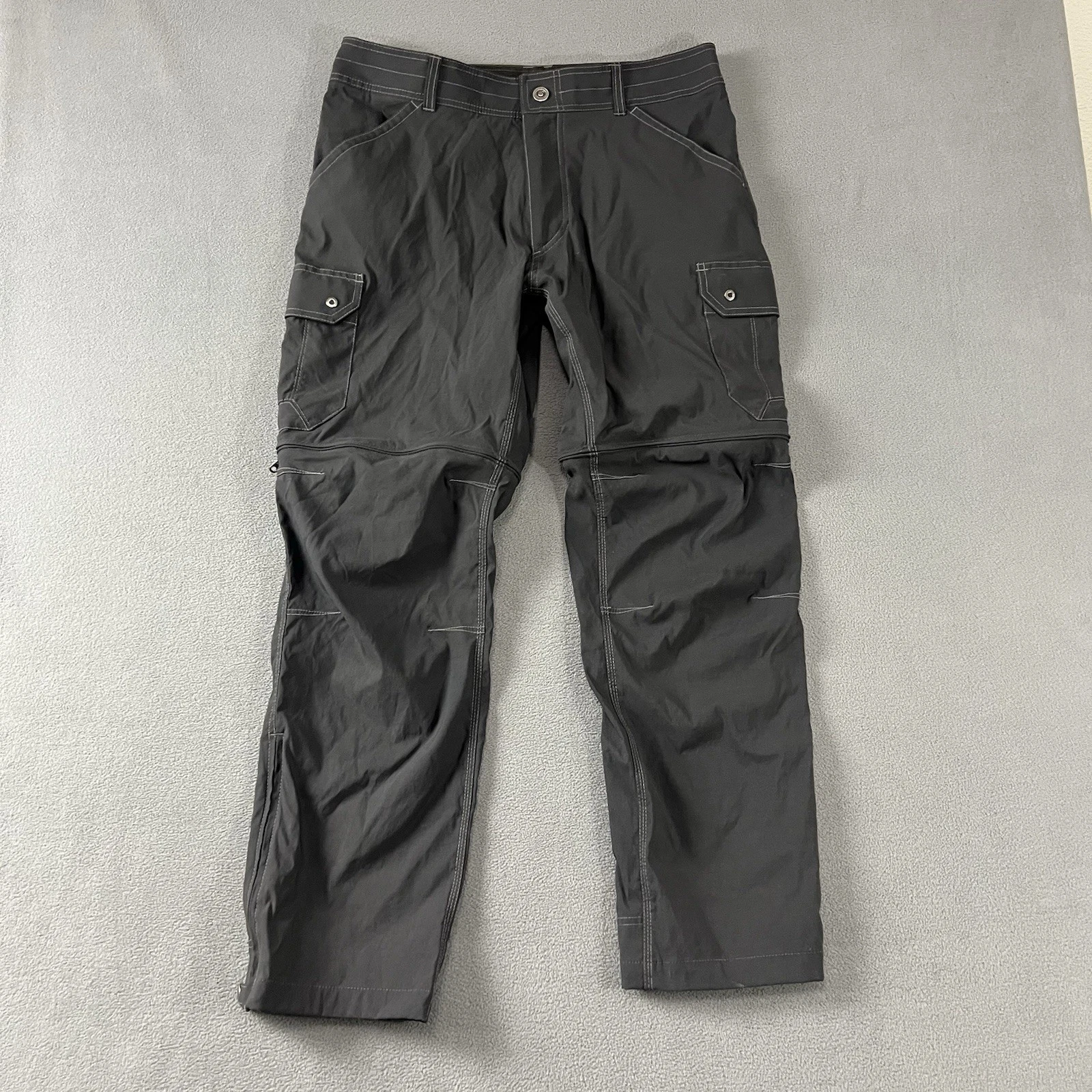 Kuhl Pants Men’s 34X30 Gray Renegade Stealth Zip Off Convertible Hiking