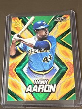 2017 Topps Fire Hank Aaron #163 Green /199 Brewers HOF