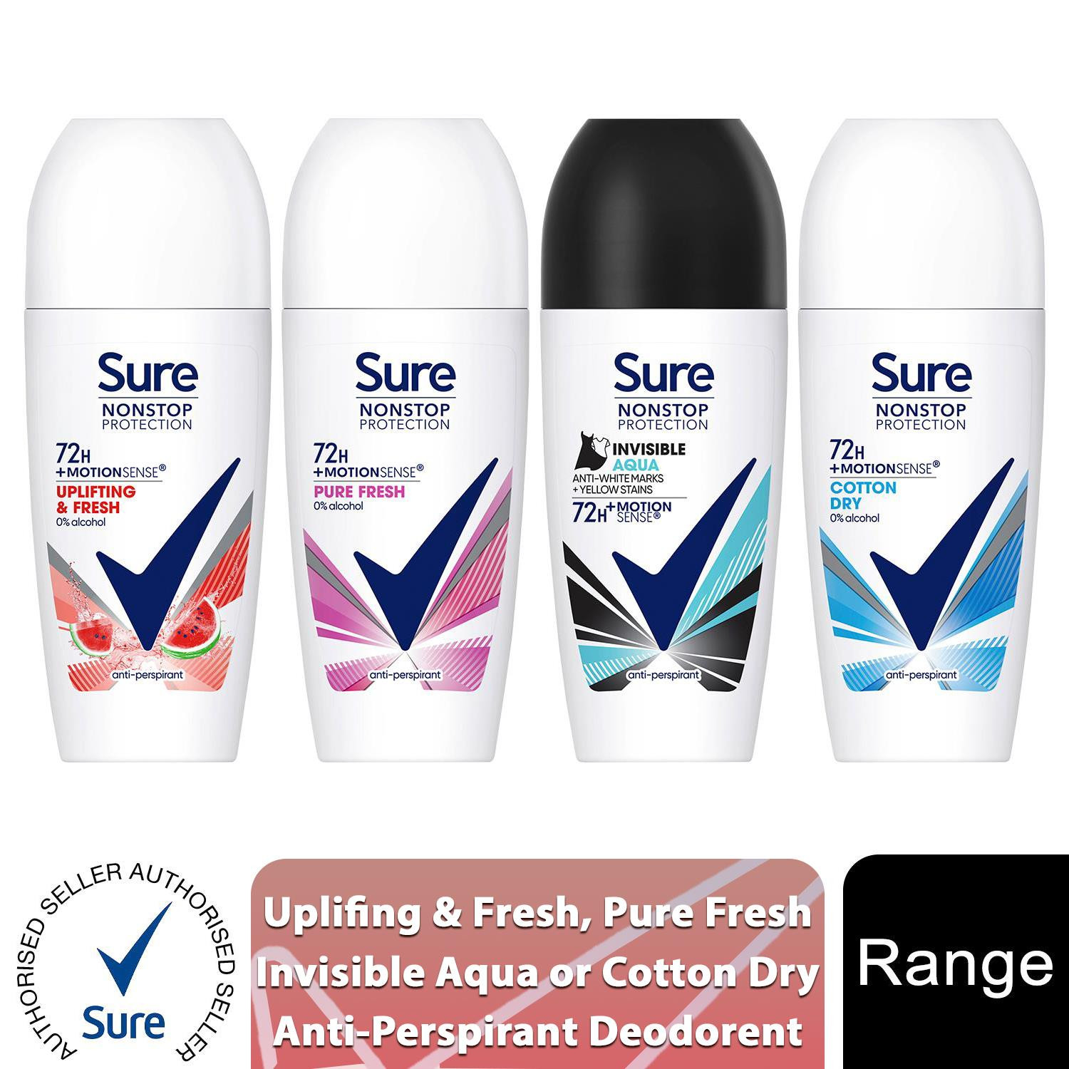 Sure Women Motion Sense AP Deodorant Roll-on 72H Nonstop, Protection, 50ml