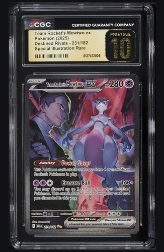 2025 Pokemon SV Destined Rivals DRI Team Rocket's Mewtwo ex #231 CGC 10 PRISTINE