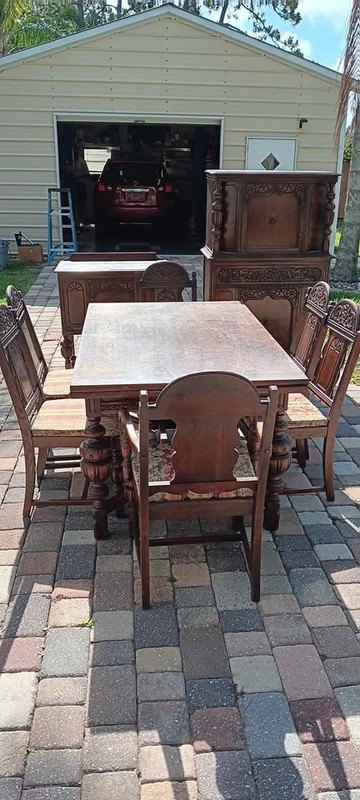 Antique dining room set.  9 piece