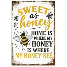 Honey Bee Iron Wall Sign Bedroom Decor