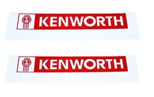 Kenworth Set of Red & White 6" x 24" Semi Truck Mud Flap-quarter Fender Flaps