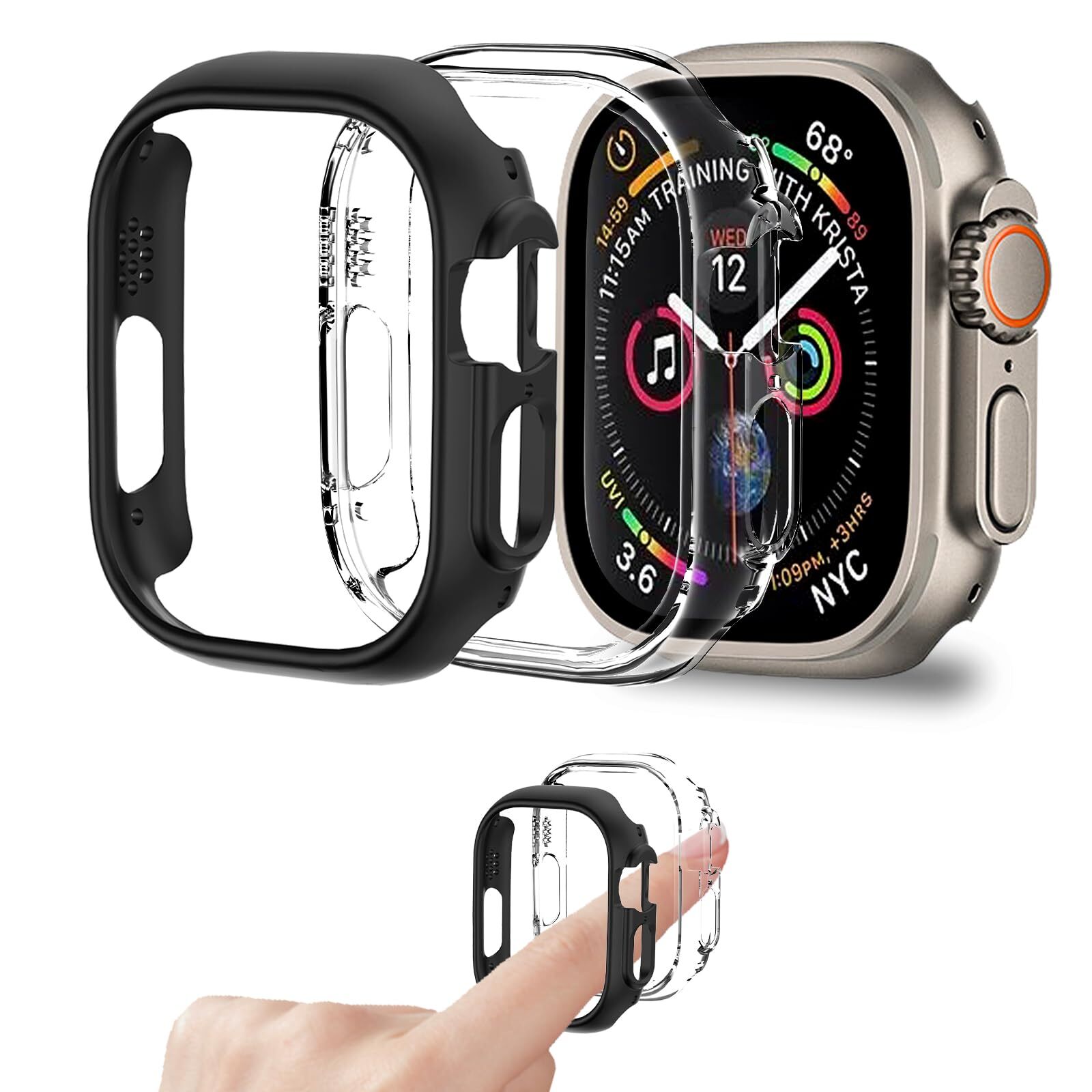 Jaroco 2 Pack [No Screen Protector] Bumper Case for Apple Watch Ultra 2/1 49mm,