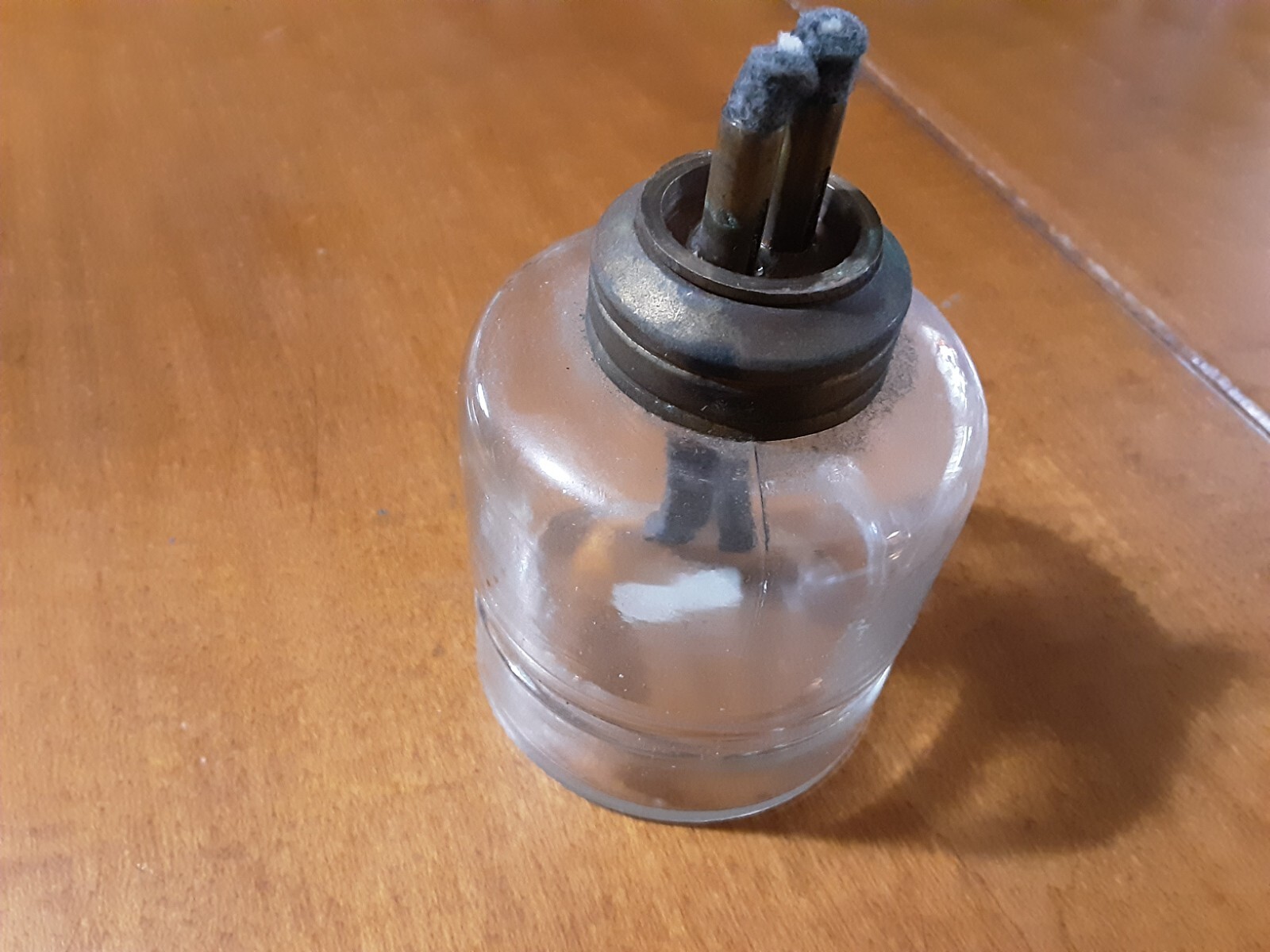 ANTIQUE 1800'S CLEAR GLASS WHALE LARD OIL LAMP RR WITH BURNER 21/2" eBay