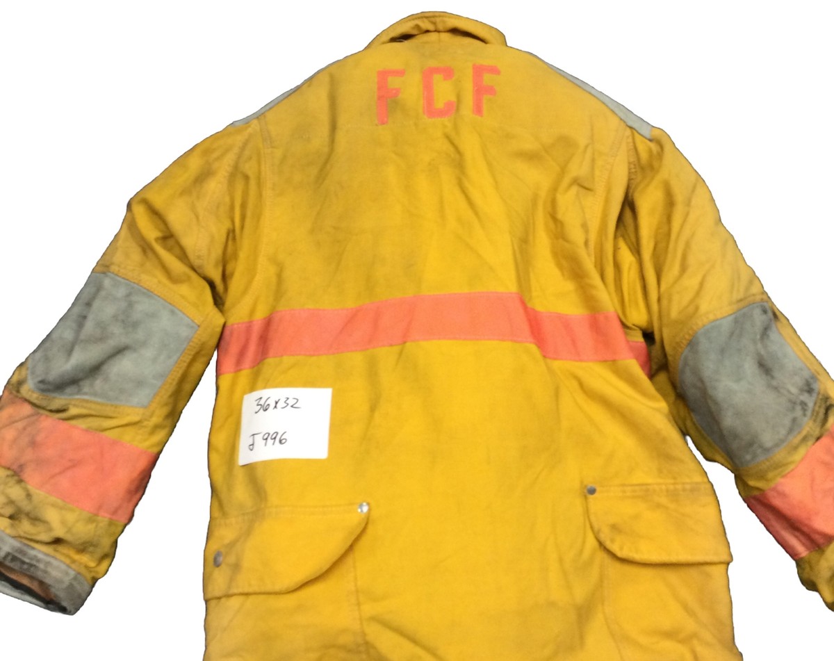 36x32 35L Janesville Lion Firefighter Turnout Jacket Yellow w