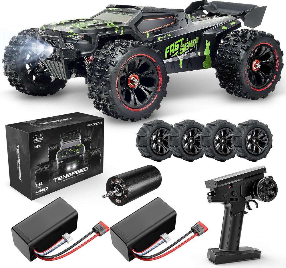 1/14 Scale Brushless RC Car for Adults 50+ MPH 4X4 Offroad Waterproof Fast RC Truck  