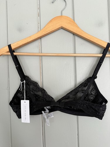 NWT Intimissimi Sheer Lace Bralette 34 Black Underwire Adjustable NEW - Picture 2 of 4