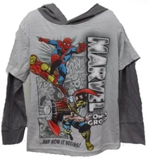New Marvel Ironman Thor Spiderman Youth Sizes XS-M-L-XL Hooded Shirt