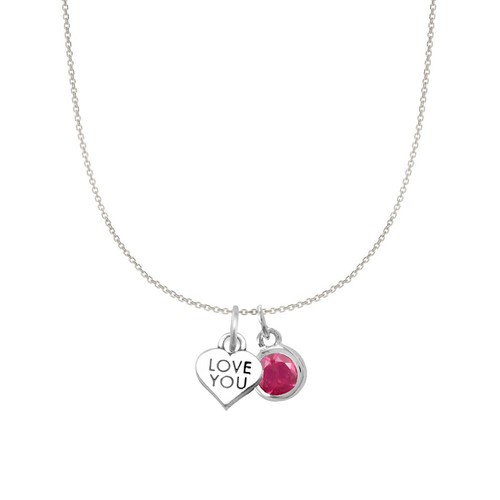 Collier breloque étoiles précieuses en argent sterling « Love You » et pierre de naissance - Photo 10/39
