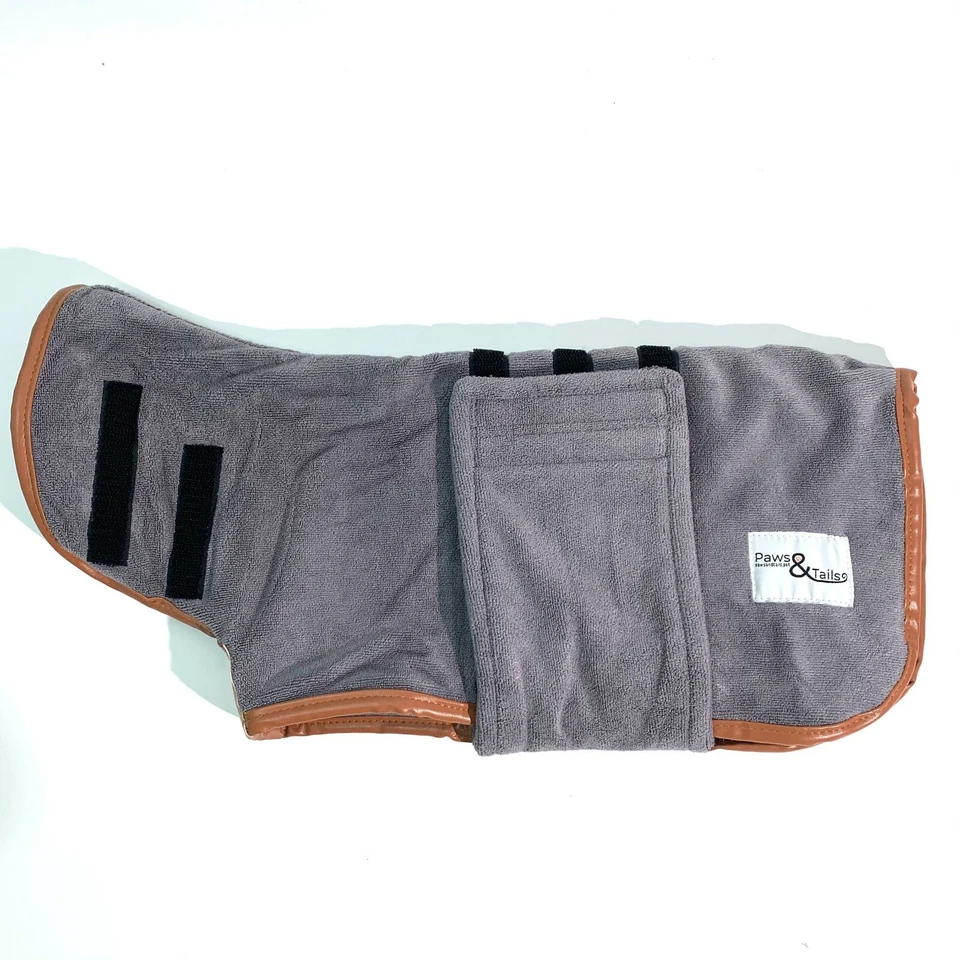 Dogs Drying Coat Robe Bath Shower Wrap Pyjamas Towel Bathrobe Pet - Image 4 of 4