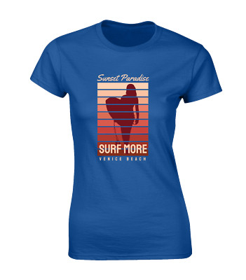SUNSET PARADISE VENEDIG STRAND DAMEN T-SHIRT COOL USA SOMMER FREIZEIT KLEIDUNG TOP