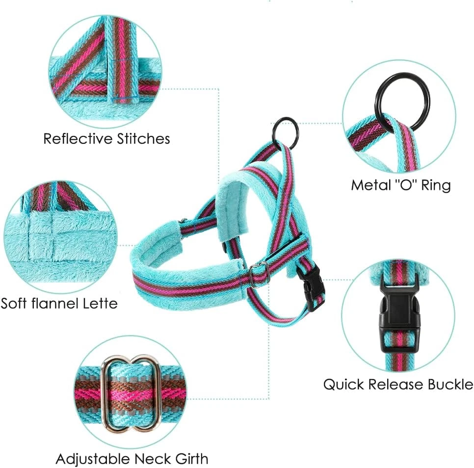 Dog Harness and Leash Set, Soft Padded Small Dog Harness, Neck & Chest Adjustabl