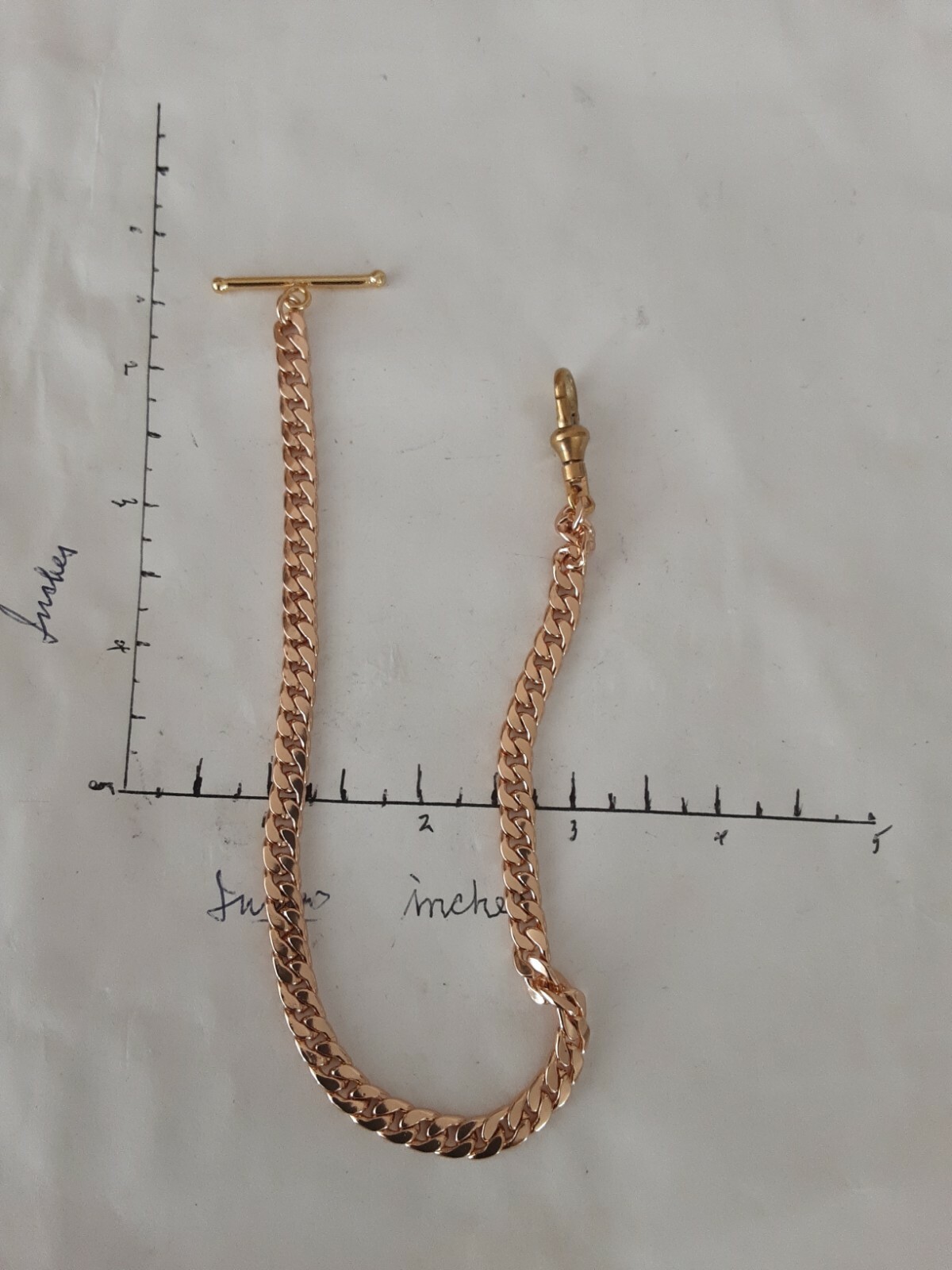 Vintage 18k Gold Filled Pocket Watch Chain with Stamp 12 Inch as Pictured