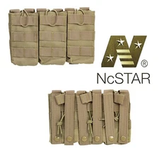 VISM Triple Rifle Magazine Pouch MOLLE Tactical Duty Gear Hunting Tan
