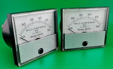 (PAIR) Western Electric DC MILLIAMP 0-50mA  Analog Panel Meters Triplett 220-G