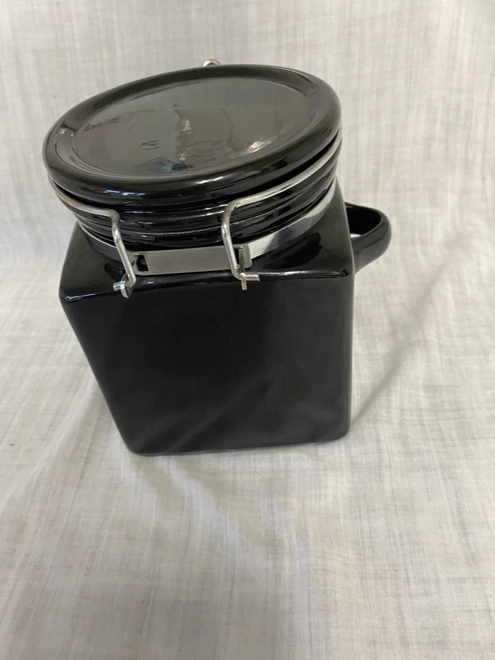 "Contenedor de almacenamiento de cerámica OGGI 6"" con mango organizador de encimera de cocina tarro"  Foto 3 de 4