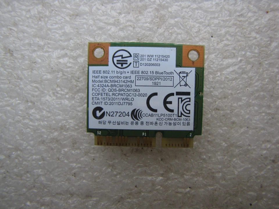Asus X553MA Broadcom BCM943142HM Wi-Fi + Bluetouth combo card Foto 2 de 2