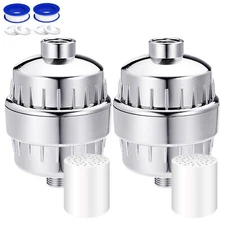 2 Pack 20-Stage Shower Filter for Hard Water Softener Remove Chlorine & Flouride