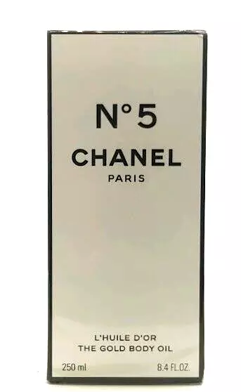 Chanel # 5 The Gold Body Oil Shimmer 8.4 oz / 250 ml NEW IN SEALED BOX