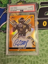 2022 Topps Finest Oneil Cruz RC Auto Orange Refractor /25 PSA 10