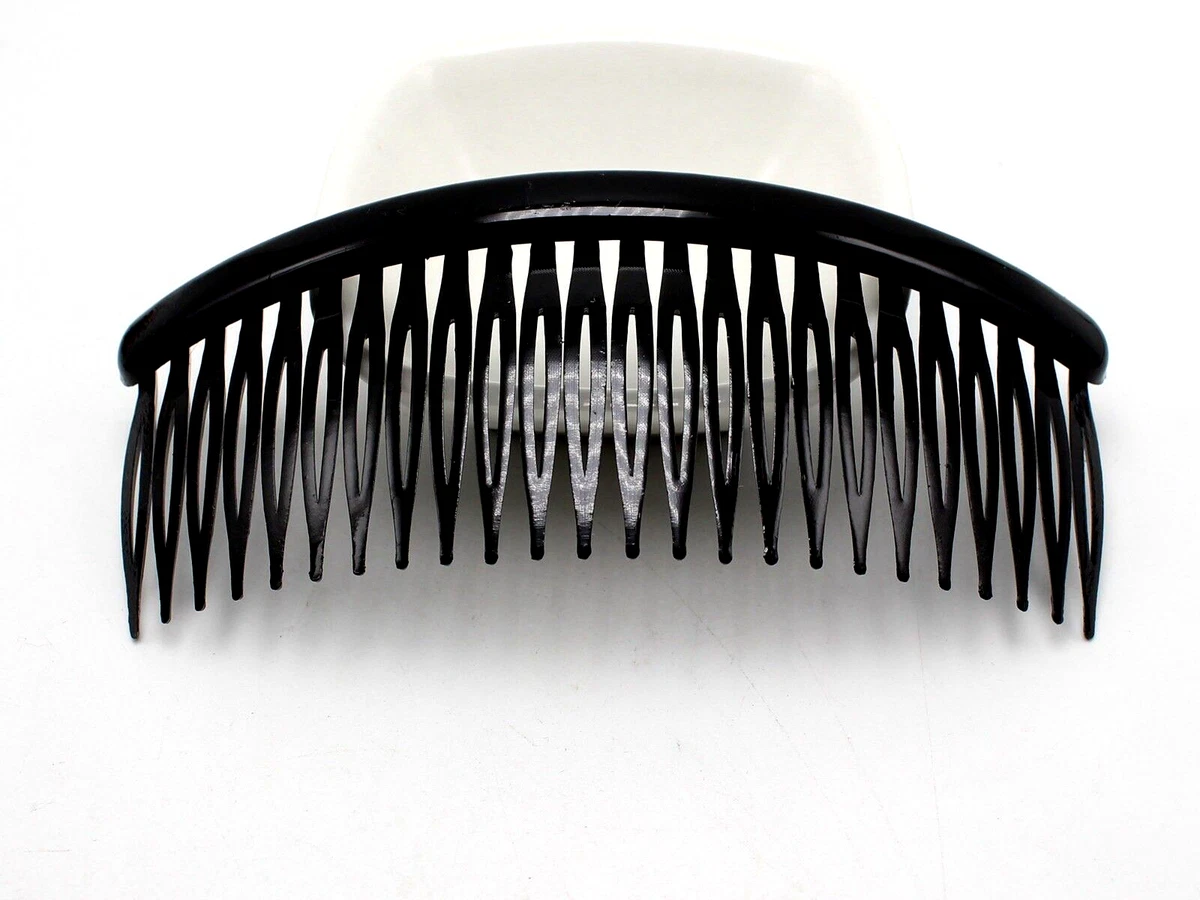 20 Pack Black Plastic Hair Clips - Fish Shape Side Combs Barrettes For Women (70x40mm)