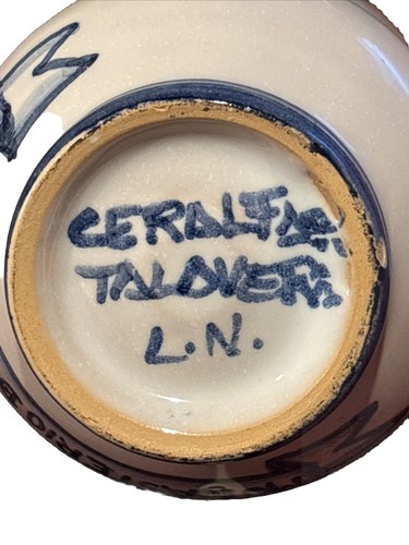 Pharmaceutical Cobalt Blue White Ceramic Vase Signed Ceralfara Talovera L.N. - Picture 4 of 9