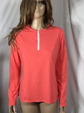 Women's NWT Tommy Bahama Half-Zip Rashguard Paradise Coral Swimwear