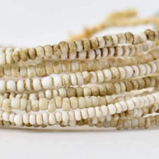 3 Strands Old Seed Trade Beads White