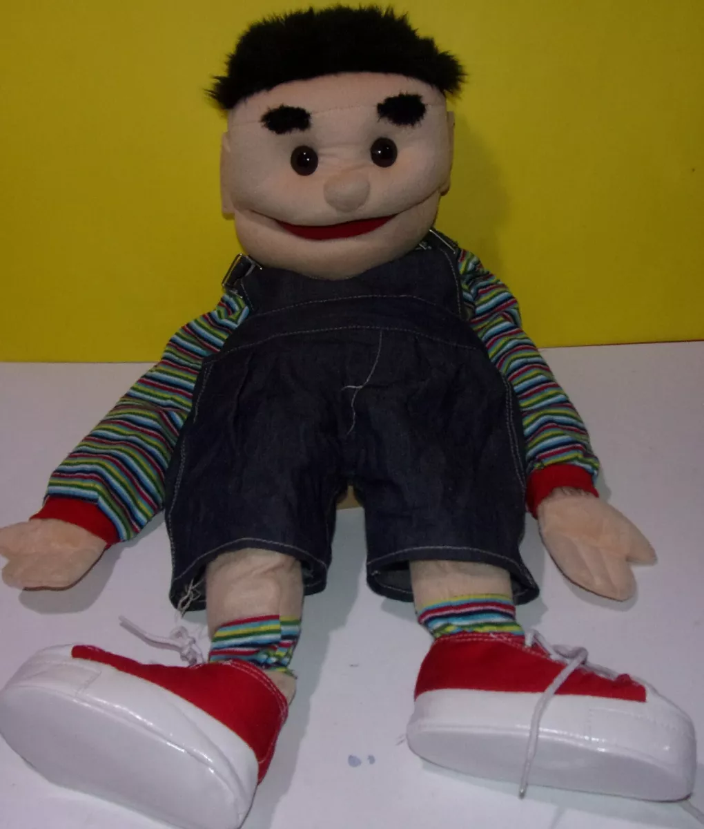 SUNNY & CO TOYS Puppet Boy Black Hair Brown Eyes Overalls Full