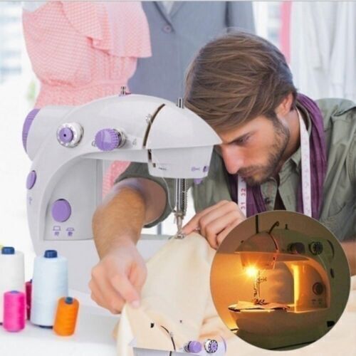 Mini Desktop Electric Sewing Machine Portable 2 Speed Held Household Tailor ^