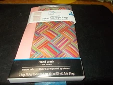 Reusable Food Storage Bags Plastic 3-Piece Good Vibes STYLE VARIES