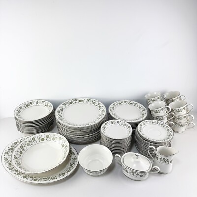 Vintage Mikasa Fairfax Pattern Fine China Set *12 SALAD LUNCHEON PLATES* 