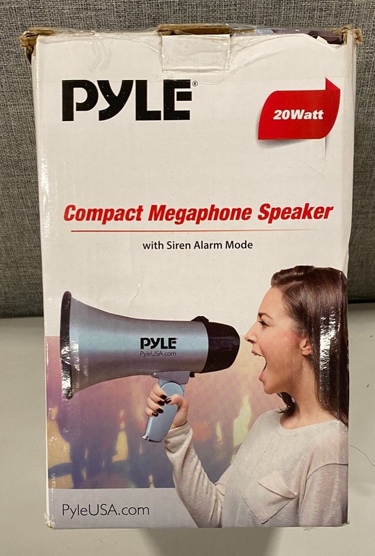 Pyle Megaphone Speaker w/ Siren Alarm Mode & Compact Portability