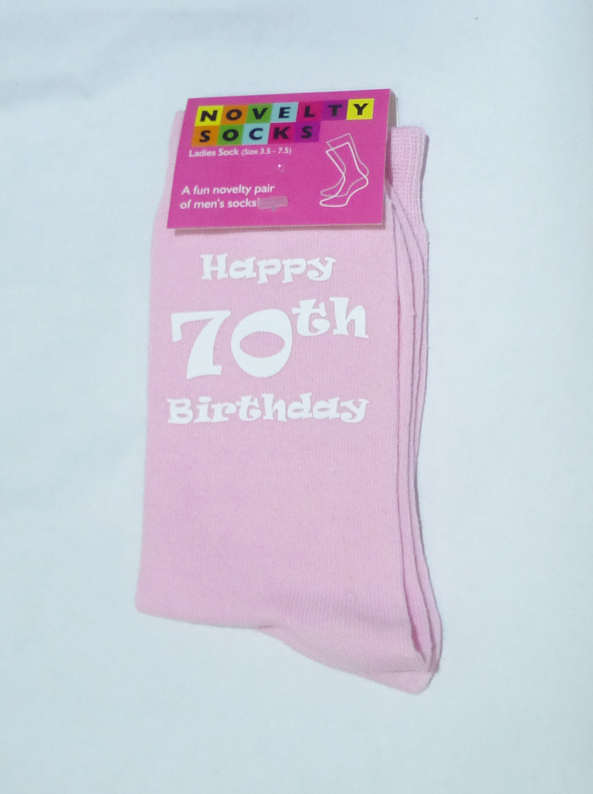 Happy 70th Birthday Printed Design Ladies Pink Socks Great 70th Birthday Gift