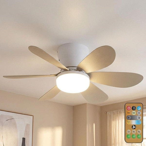 Deckenventilator Deckenlampe KüChenleuchte Fernbedienung Dimmer Cct Sand Led-image
