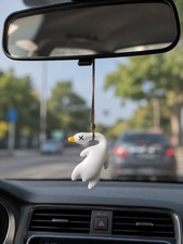 Cute Duck Rearview Mirror Charm Funny Hanging Car Ornament Aesthetic Car