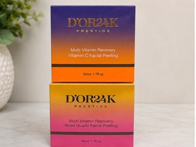 D OR24K Prestige Facial Peeling Set Vitamin C + Rose Quartz 50ml New DES