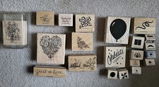 1998 Stampin Up Kindness Shared, Celebrate, Thank You, Violet's Wood Mount Stamp