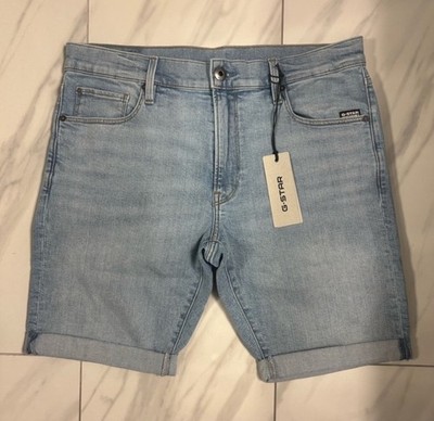 G-Star Raw Men's 3301 Slim Denim Shorts Light Blue $140 New | eBay