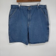 Carhartt Mens Denim Carpenter Shorts 42 Blue Medium Wash Relaxed Fit Utility