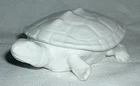 Vintage WHITE MILK GLASS LIDDED TURTLE Pin Dresser DISH / BOX