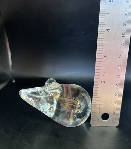 Steuben Glass Mouse Paperweight 3.25" Adorable Mint! Heavy!