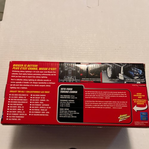 1970 Ford Torino Cobra Die Cast Model By Johnny Lightning 1:24 Scale Red - Picture 7 of 9