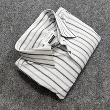 VERSACE Woven Jacquard Long Sleeve Button Down Dress Shirt Men’s 44 17.5 Striped