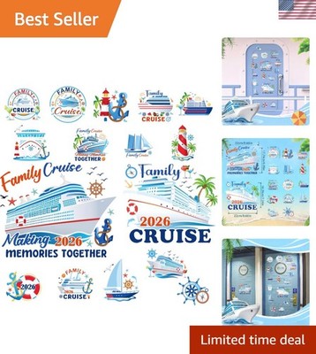 16 Pcs Family Cruise Door Magnets - Vibrant Cabin Decor for Memorable Journeys